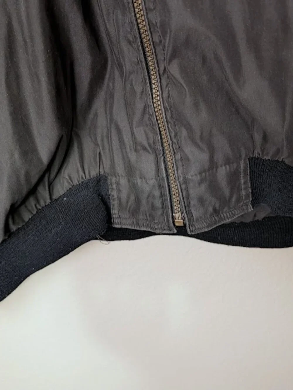 Weatherproof WP Mens XL Black Full Zip Bomber Jacket Vintage Made In Korea